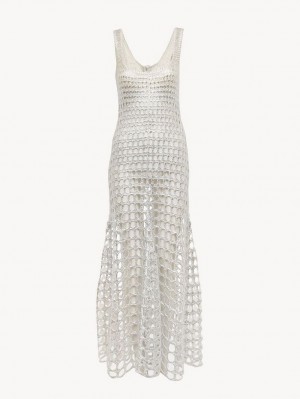 Chloe Flared Tank Jurk Zilver Grijs | CHE-SR13833