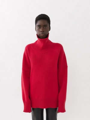 Chloe Generous High-neck Gebreide Kleding Roze | CHE-SR13928