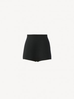Chloe High-waisted Mini Shorts Gebreide Kleding Zwart | CHE-SR13924
