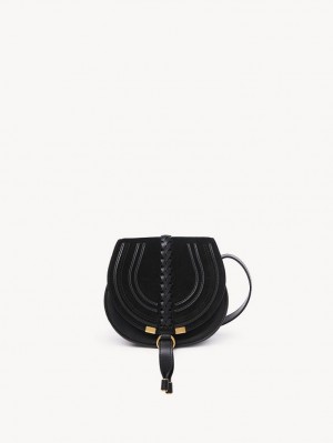 Chloe Marcie Small Saddle Schoudertassen Zwart | CHE-SR13413