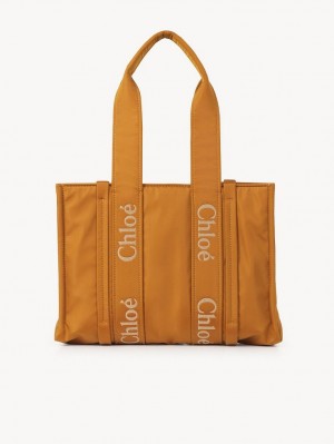 Chloe Medium Woody Schoudertassen Geel | CHE-SR13411