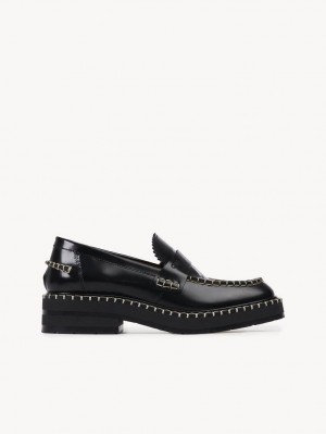 Chloe Noua Platte Loafer Zwart | CHE-SR14245