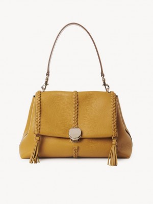 Chloe Penelope Medium Soft Schoudertassen Goud | CHE-SR13444