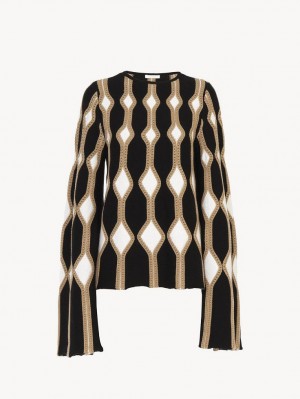 Chloe Trumpet-sleeve Gebreide Kleding Bruin | CHE-SR13945