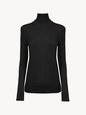 Chloe Turtleneck Gebreide Kleding Zwart | CHE-SR13959