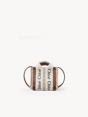 Chloe Woody Nano Crossbodytassen Wit Bruin | CHE-SR13495