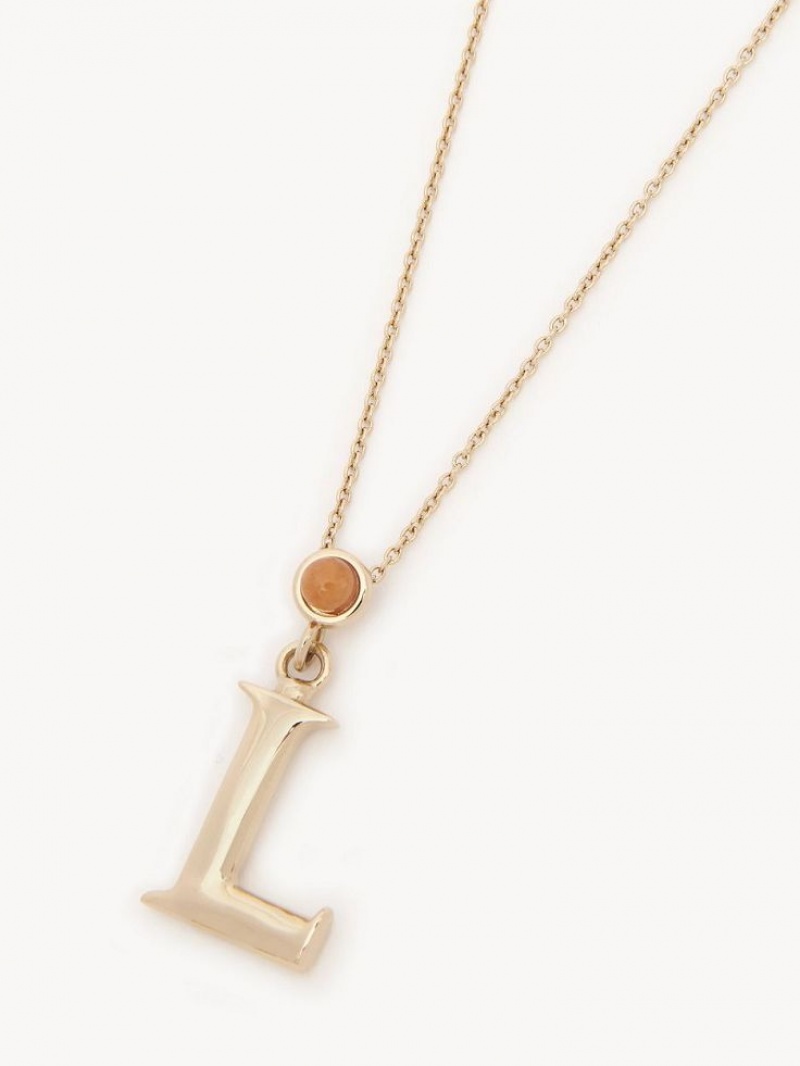 Chloe Alphabet With Pendant Kettingen Goud | CHE-SR14344