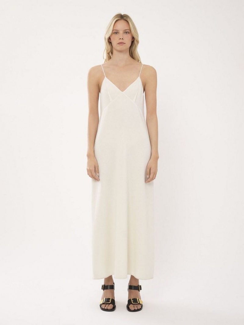Chloe Ankle-length Mouwloos Jurk Wit | CHE-SR13855