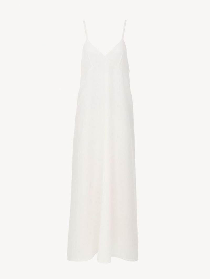 Chloe Ankle-length Mouwloos Jurk Wit | CHE-SR13855