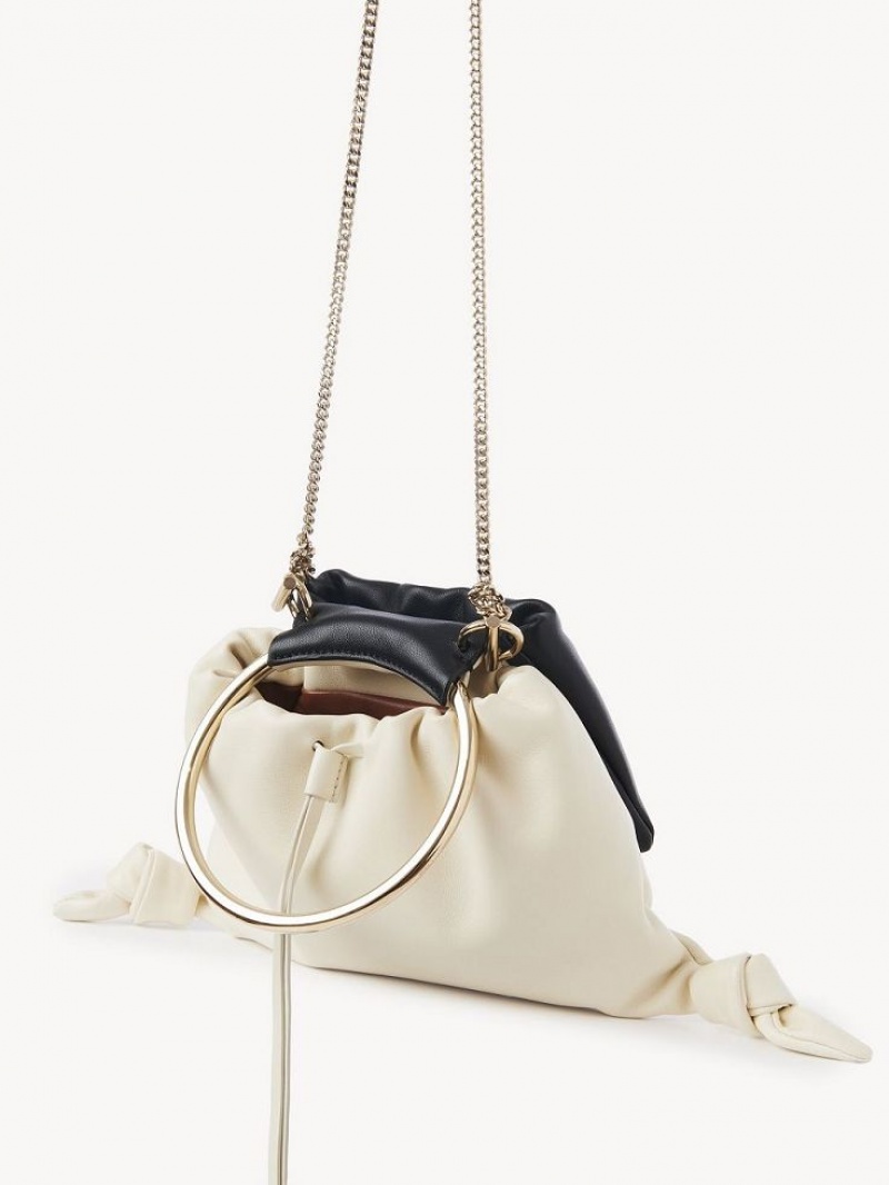 Chloe Arlène Pouch Mini Tassen Wit Zwart | CHE-SR13739
