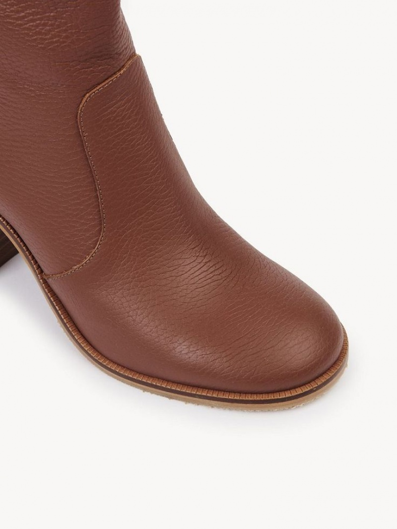 Chloe Aryel Hak Enkellaarzen Rood Koper | CHE-SR14858