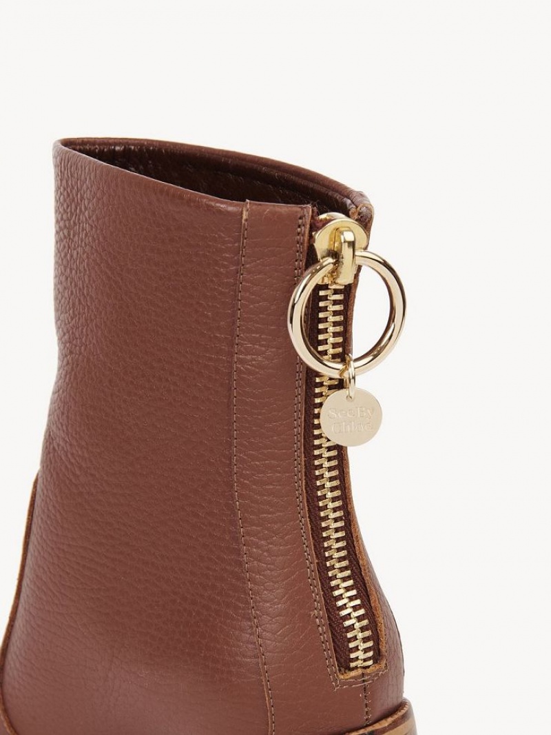 Chloe Aryel Hak Enkellaarzen Rood Koper | CHE-SR14858