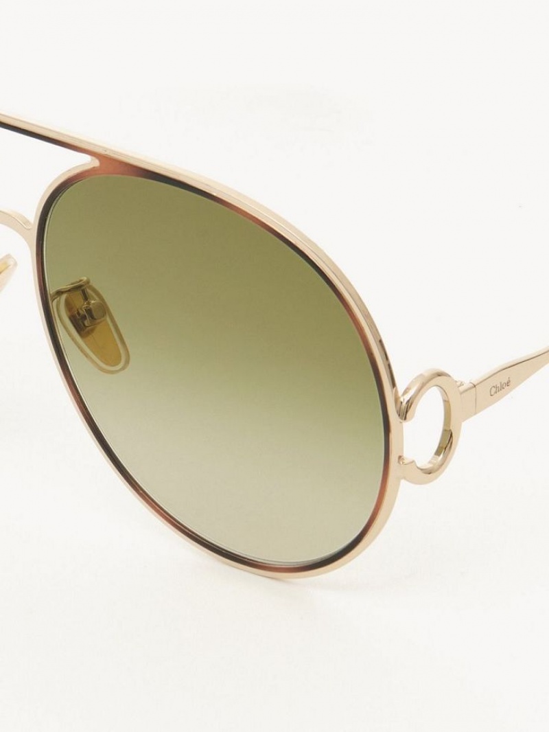 Chloe Austine Zonnebril Goud Groen | CHE-SR14526