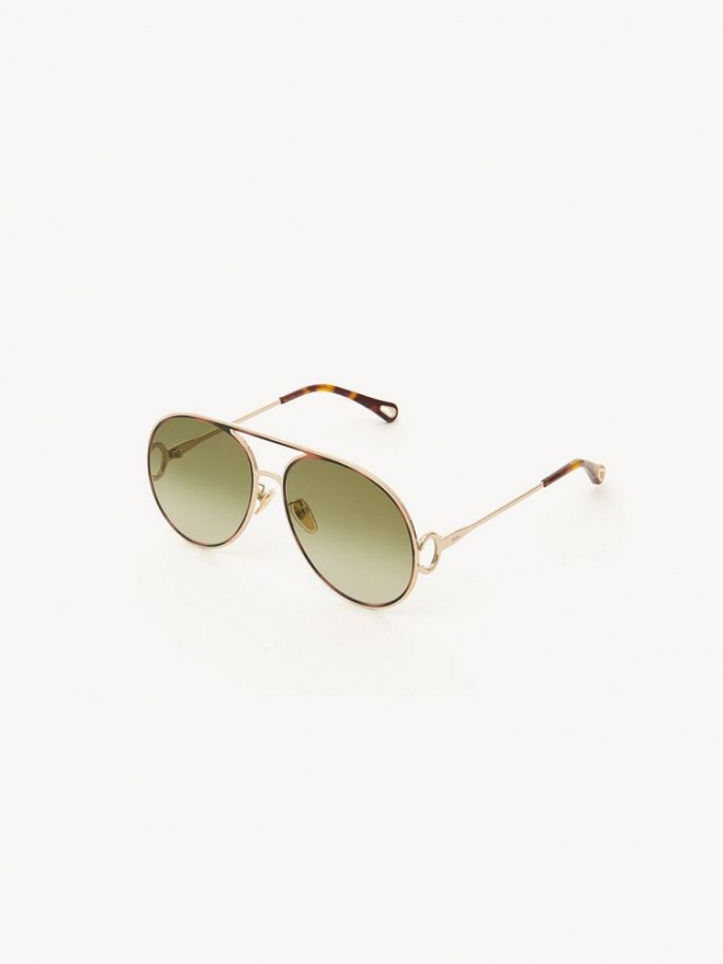 Chloe Austine Zonnebril Goud Groen | CHE-SR14526
