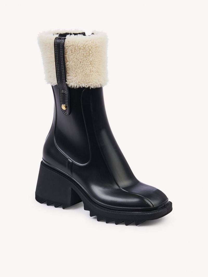 Chloe Betty Ankle Rain Enkellaarzen Zwart | CHE-SR14217