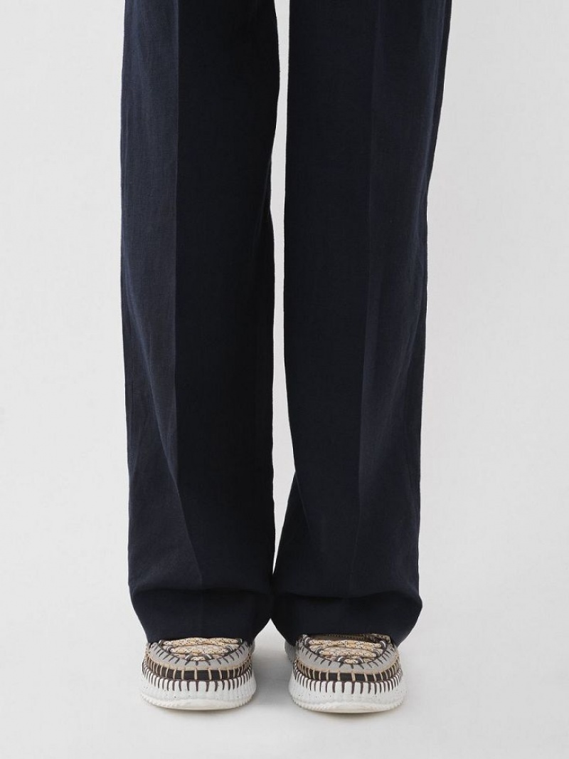 Chloe Brede-leg Broek Blauw | CHE-SR14002