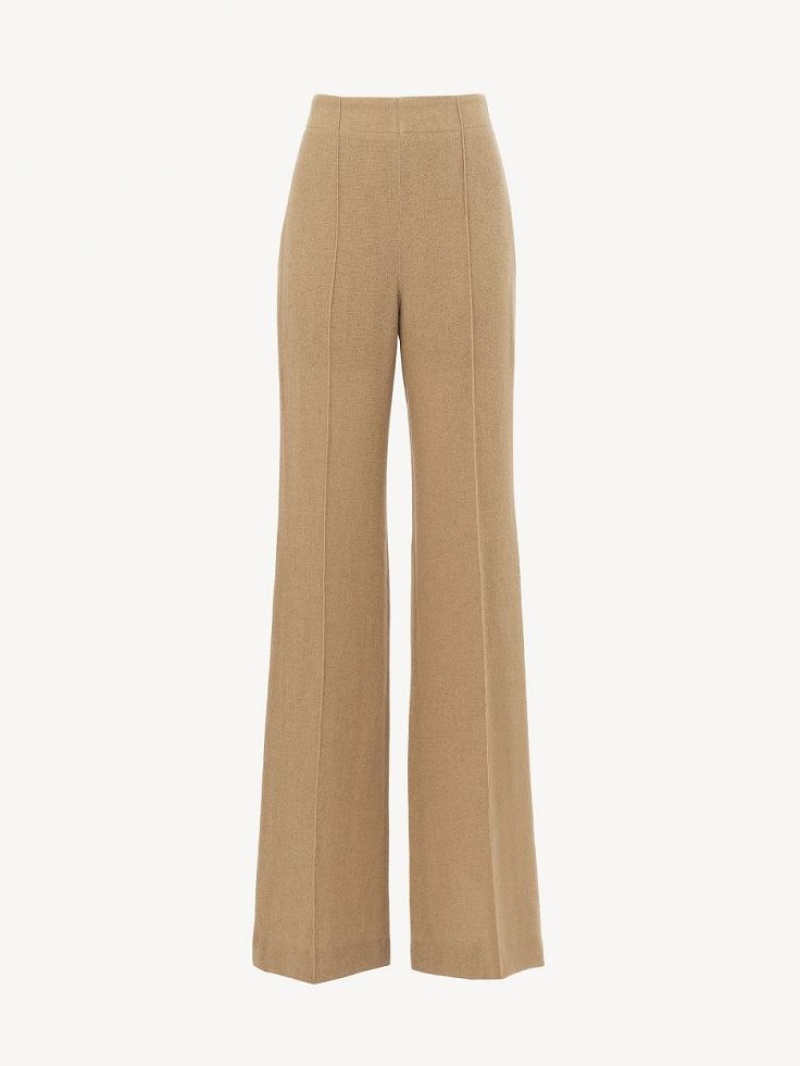 Chloe Brede-leg Broek Bruin | CHE-SR14026