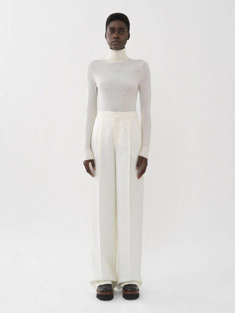 Chloe Brede-leg Broek Wit | CHE-SR13987