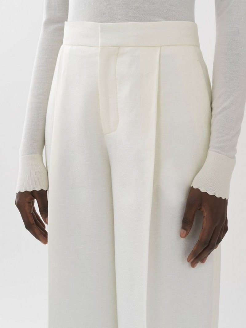 Chloe Brede-leg Broek Wit | CHE-SR13987
