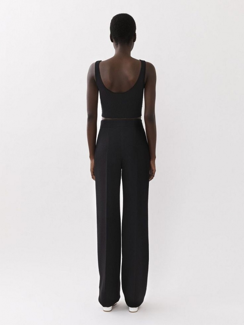 Chloe Brede-leg Broek Zwart | CHE-SR13989