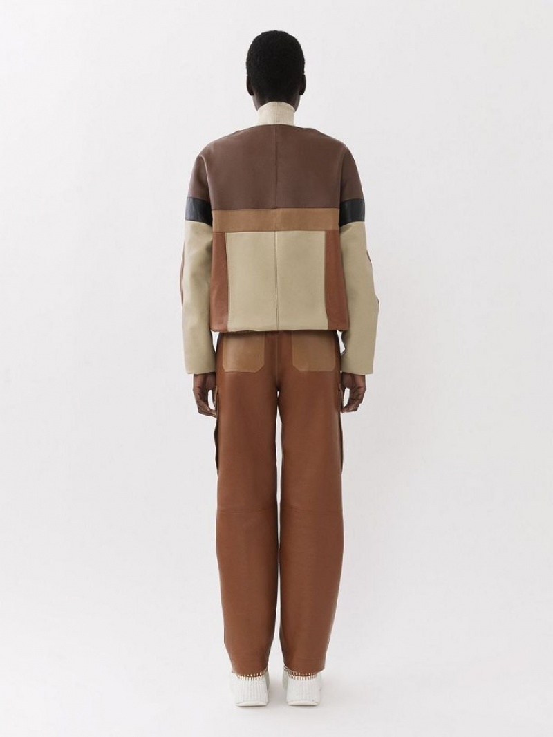 Chloe Cargo Pants Leather Gekleurd Bruin | CHE-SR14110