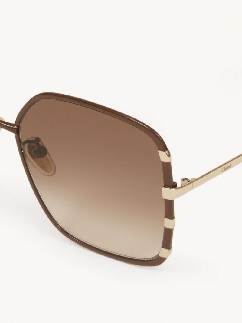 Chloe Celeste Zonnebril Goud Bruin | CHE-SR14528