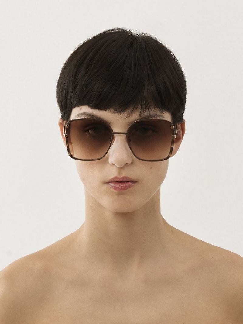 Chloe Celeste Zonnebril Goud Bruin | CHE-SR14528