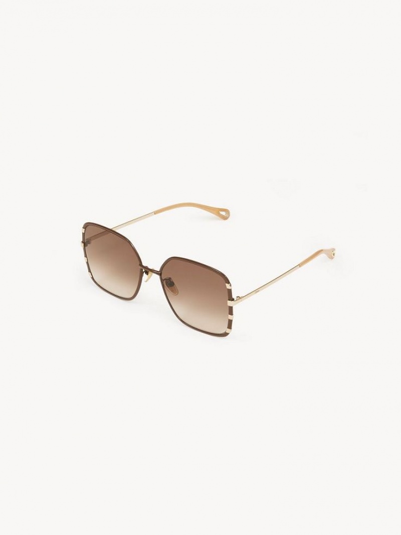 Chloe Celeste Zonnebril Goud Bruin | CHE-SR14528