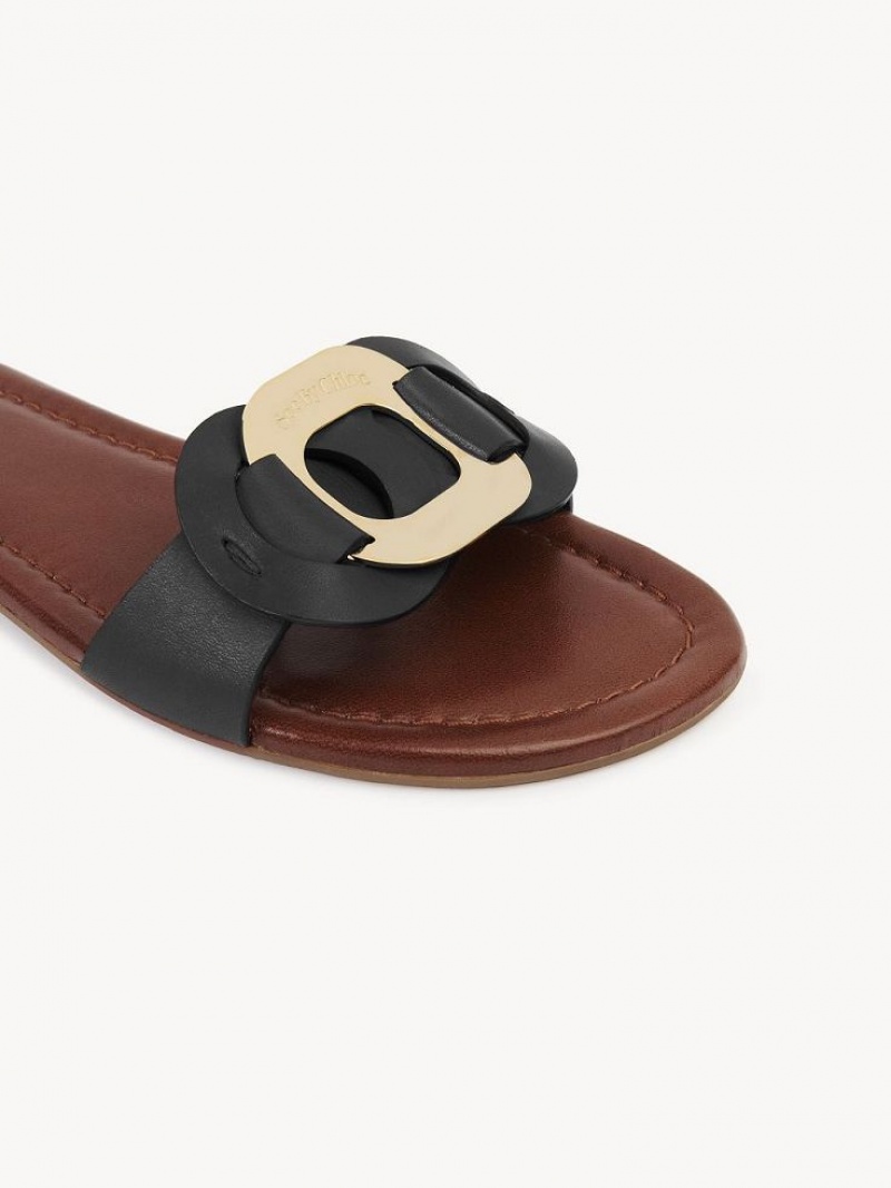 Chloe Chany Mule Platte Schoenen Zwart | CHE-SR14838