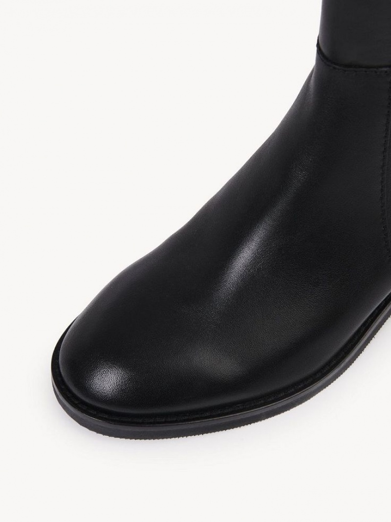 Chloe Chany Platte High Laarzen Zwart | CHE-SR14872