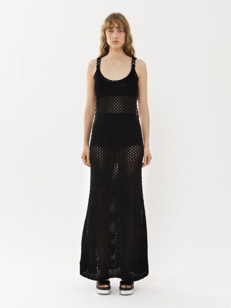 Chloe Crochet Tank Jurk Zwart | CHE-SR13830