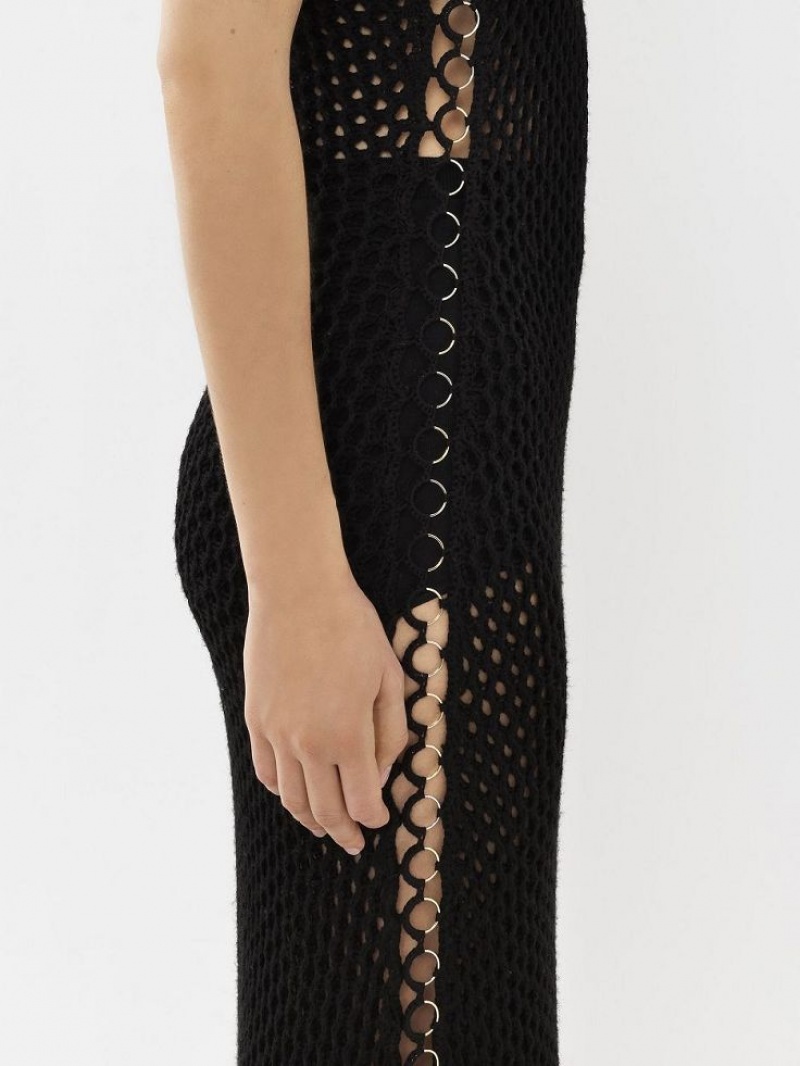 Chloe Crochet Tank Jurk Zwart | CHE-SR13830