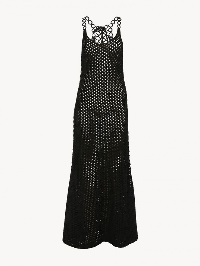 Chloe Crochet Tank Jurk Zwart | CHE-SR13830
