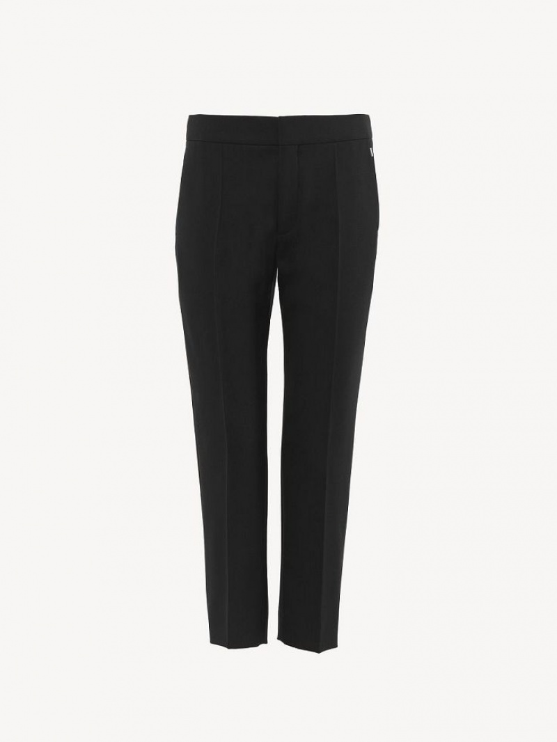 Chloe Cropped Cigarette Broek Zwart | CHE-SR13971
