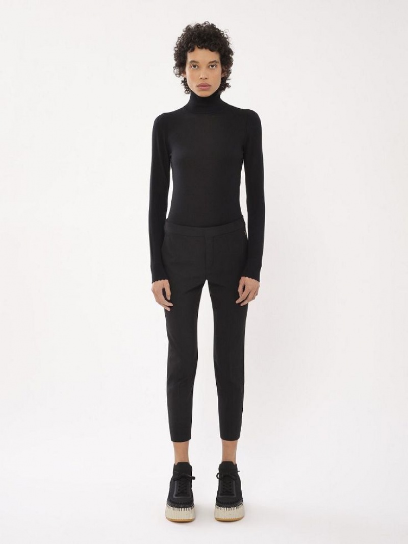 Chloe Cropped Cigarette Pakken Zwart | CHE-SR14034