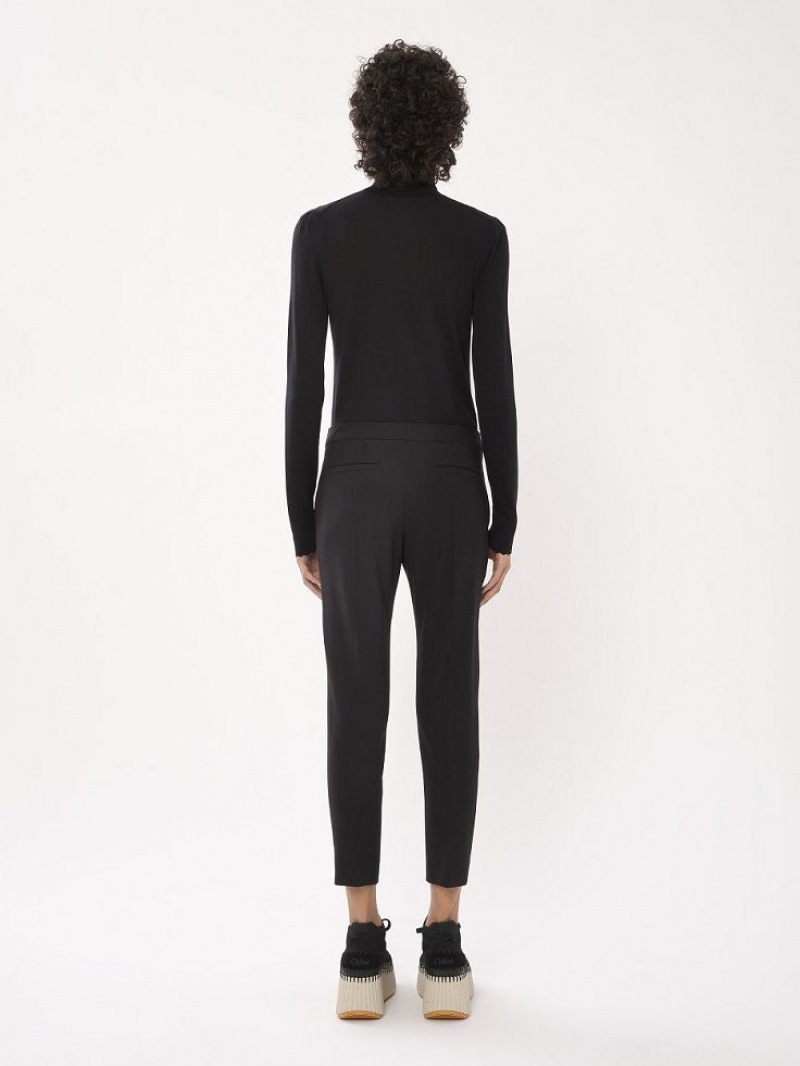 Chloe Cropped Cigarette Pakken Zwart | CHE-SR14034