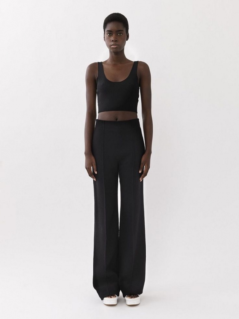 Chloe Cropped Tank Topjes Zwart | CHE-SR13871