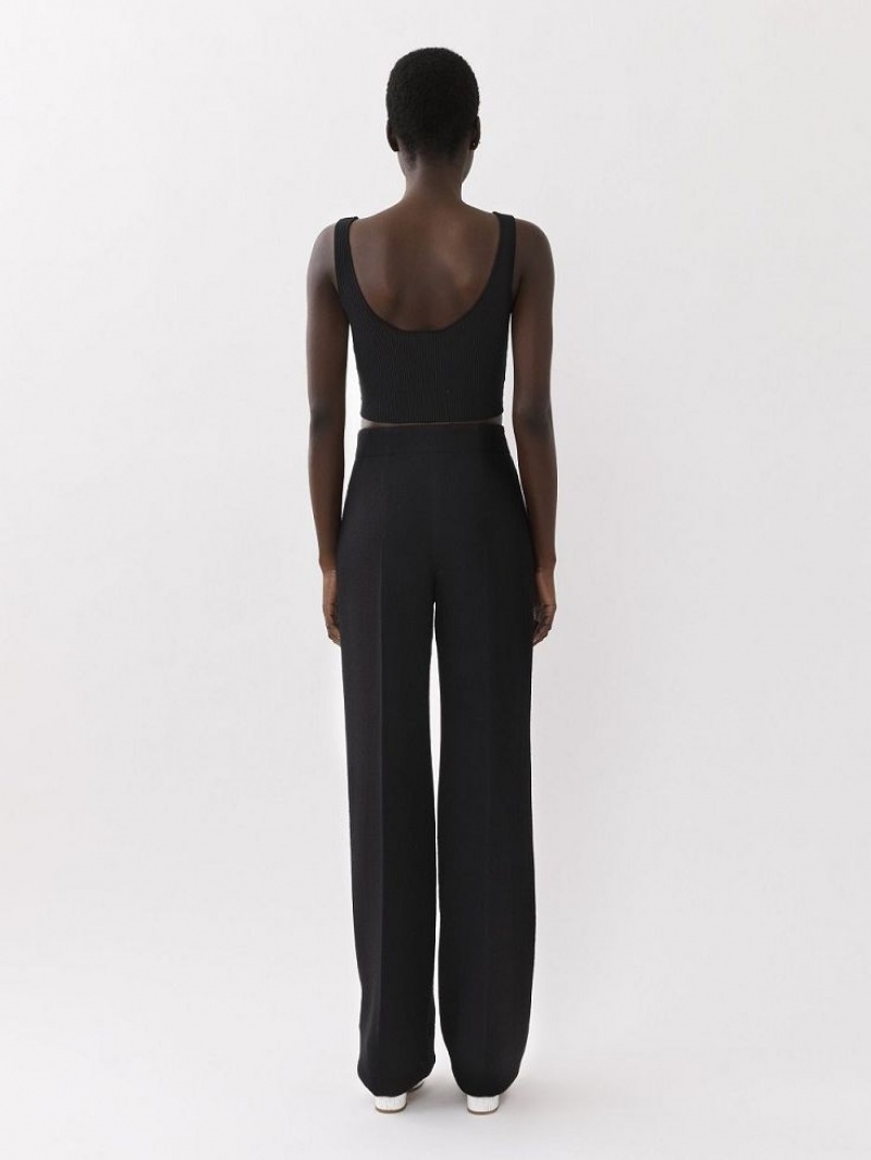 Chloe Cropped Tank Topjes Zwart | CHE-SR13871