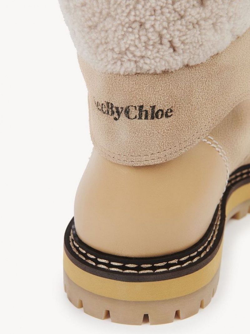 Chloe Eileen Enkellaarzen Beige | CHE-SR14862