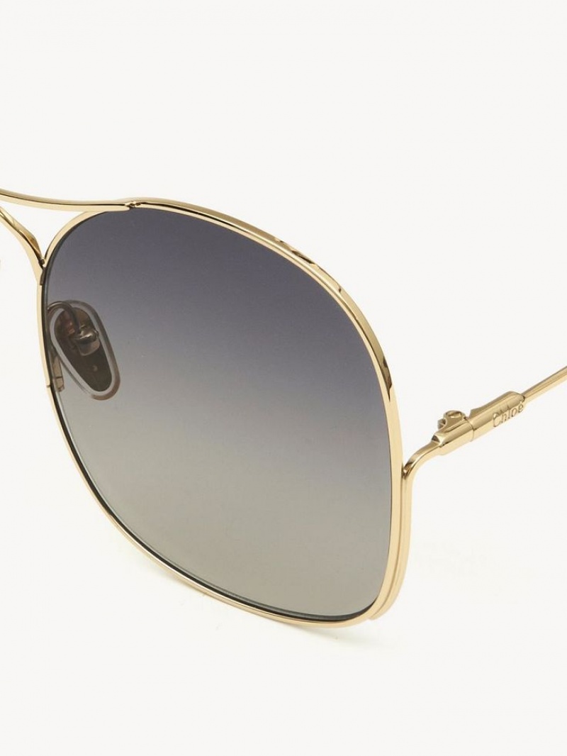 Chloe Elys Zonnebril Goud Grijs | CHE-SR14512