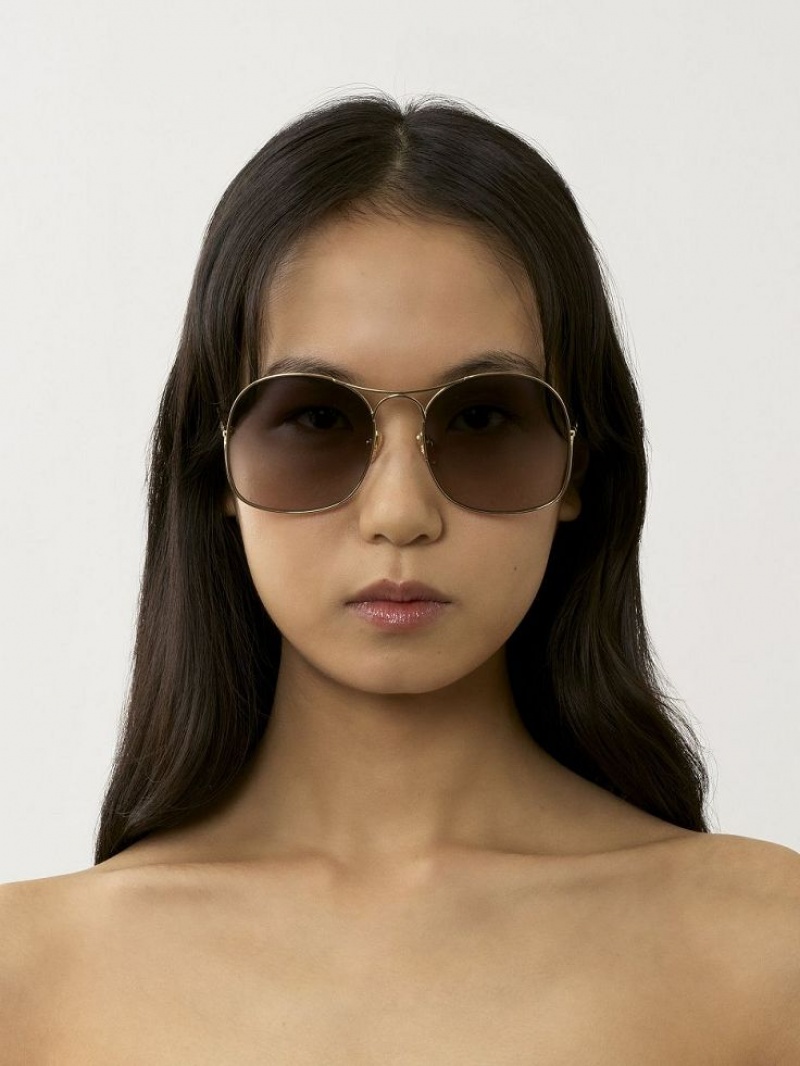 Chloe Elys Zonnebril Goud Grijs | CHE-SR14512