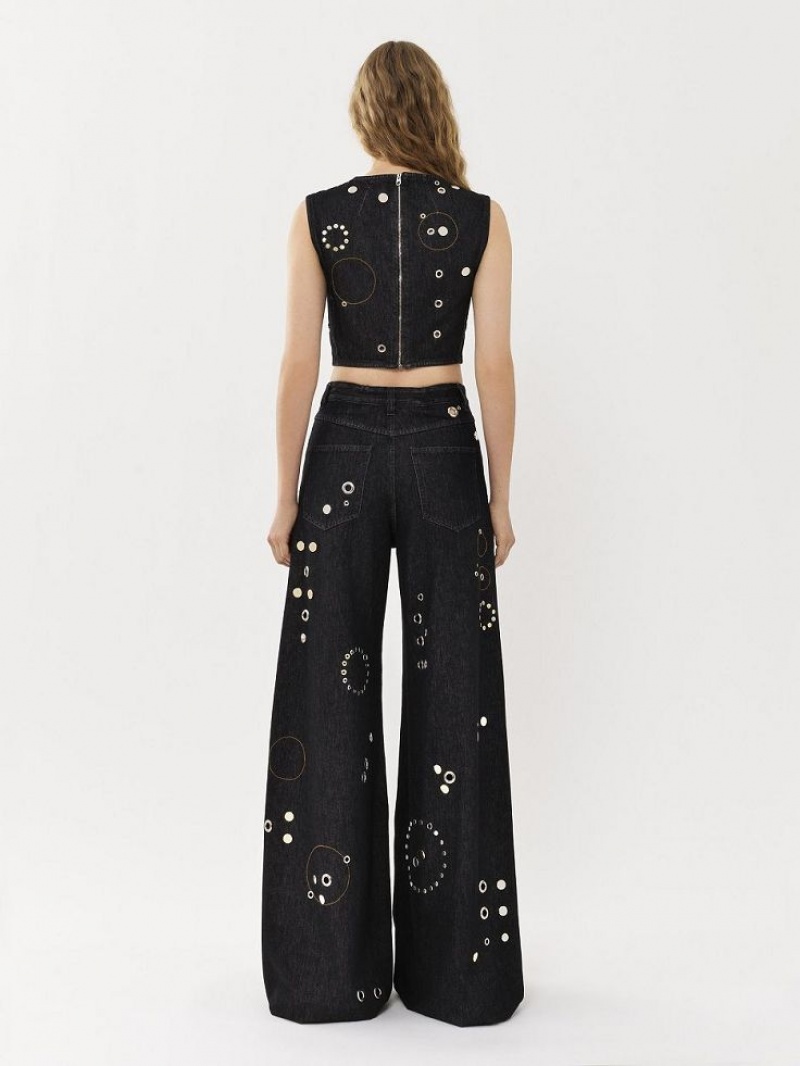 Chloe Embellished Rave Jeans Zwart | CHE-SR13984