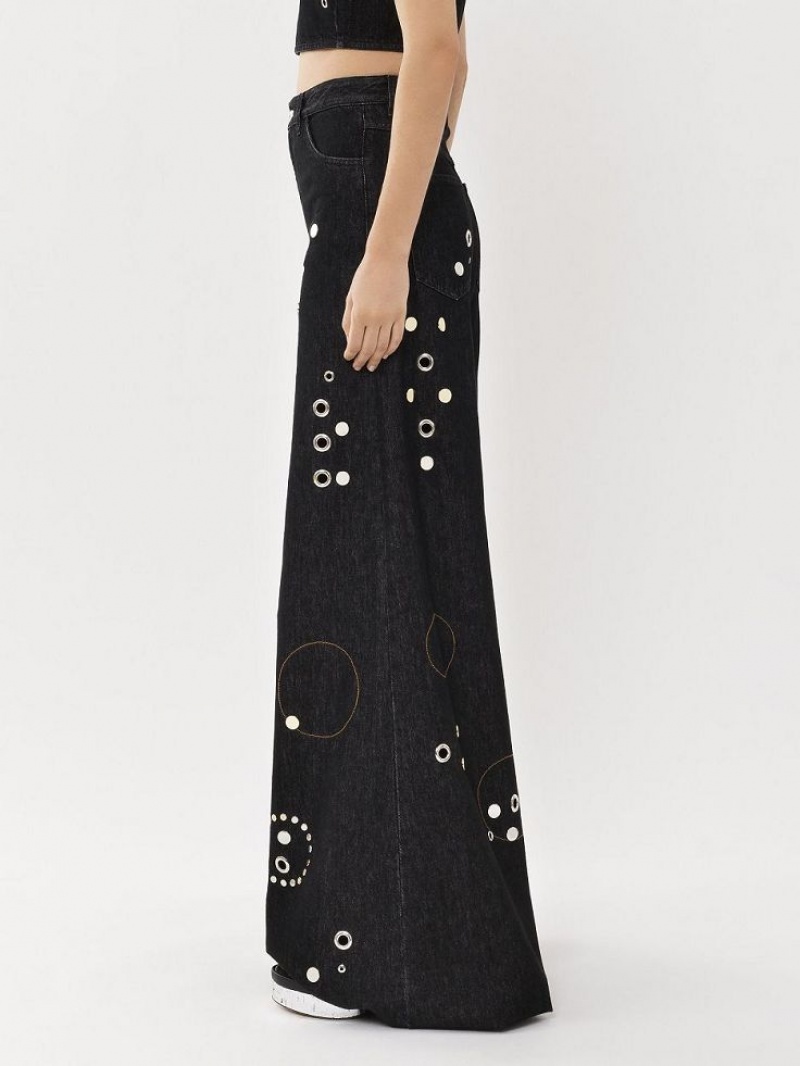 Chloe Embellished Rave Jeans Zwart | CHE-SR13984