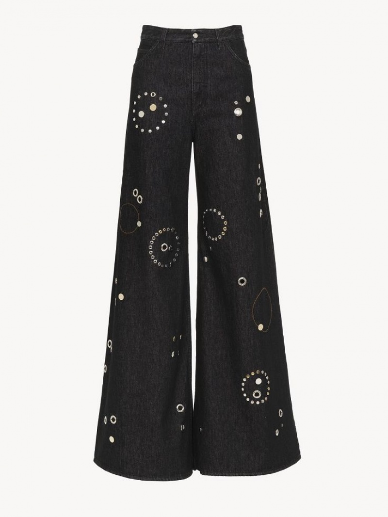 Chloe Embellished Rave Jeans Zwart | CHE-SR13984