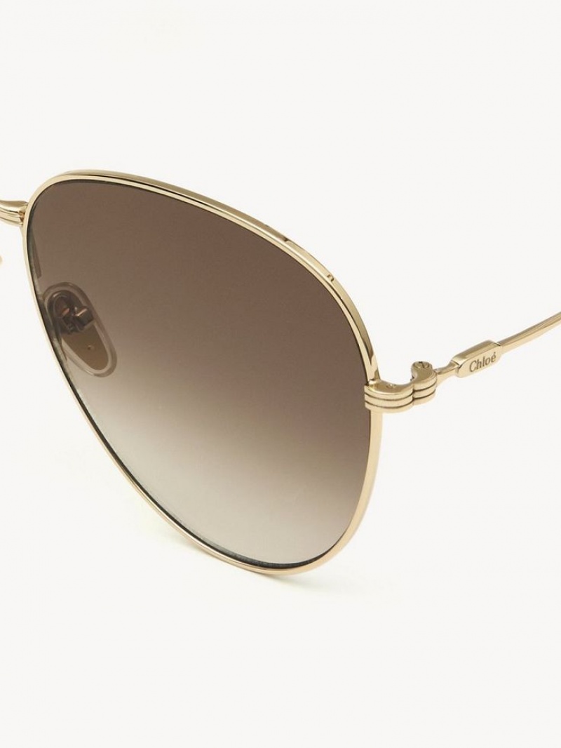 Chloe Faith Zonnebril Goud Bruin | CHE-SR14568