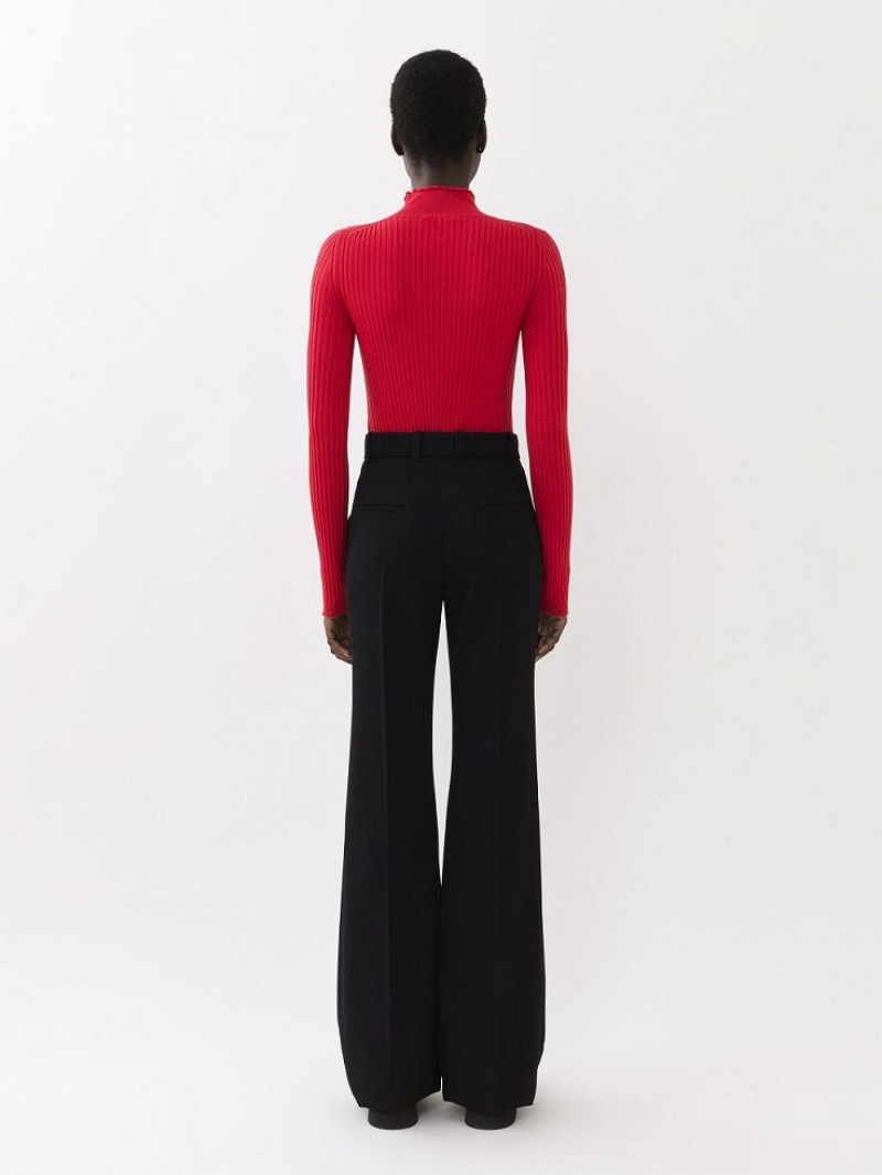 Chloe Fitted High-neck Gebreide Kleding Roze | CHE-SR13962