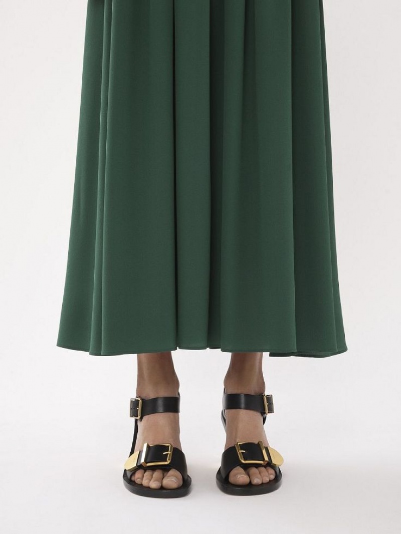 Chloe Flared Long Rokken Diepgroen | CHE-SR14094
