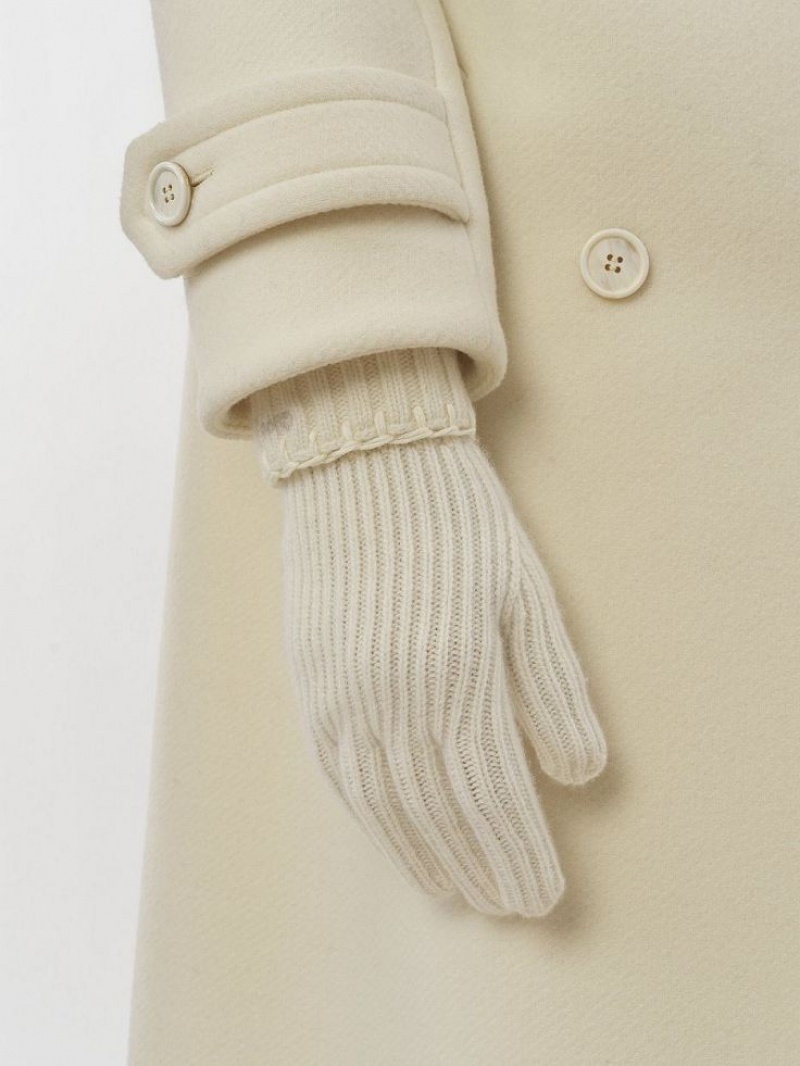 Chloe Geribbeld Knit Handschoenen Wit | CHE-SR14480
