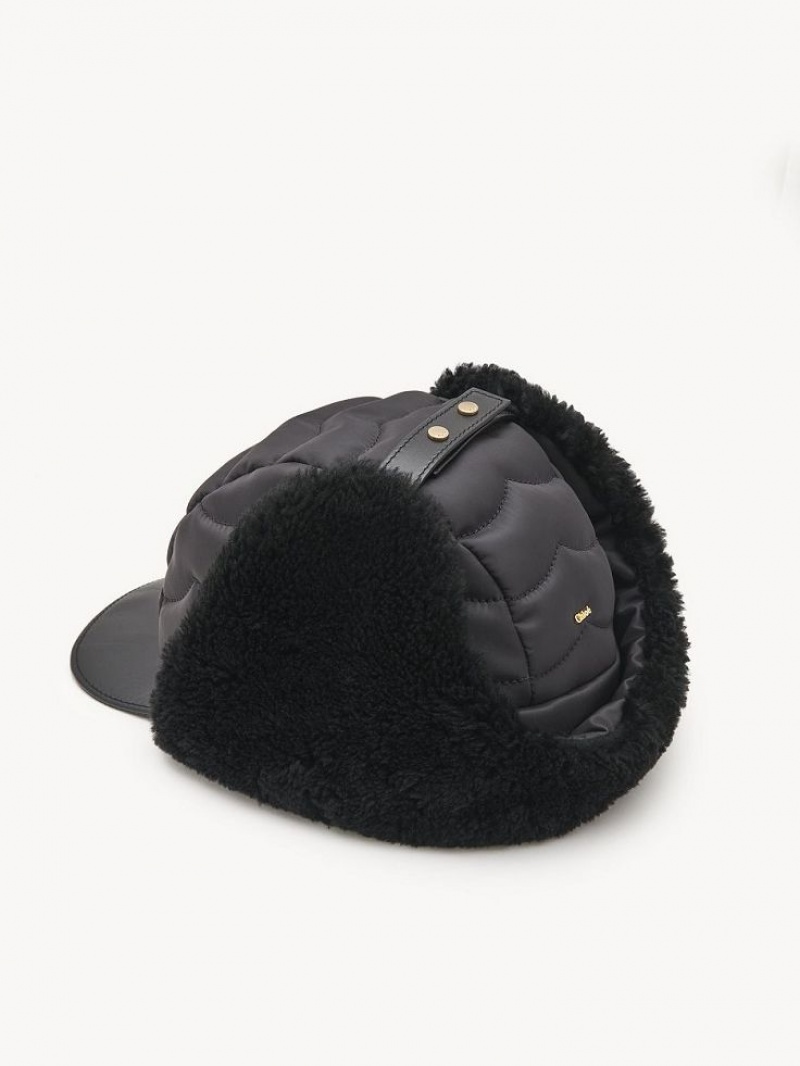 Chloe Gewatteerd Chapka Hoeden Zwart | CHE-SR14482