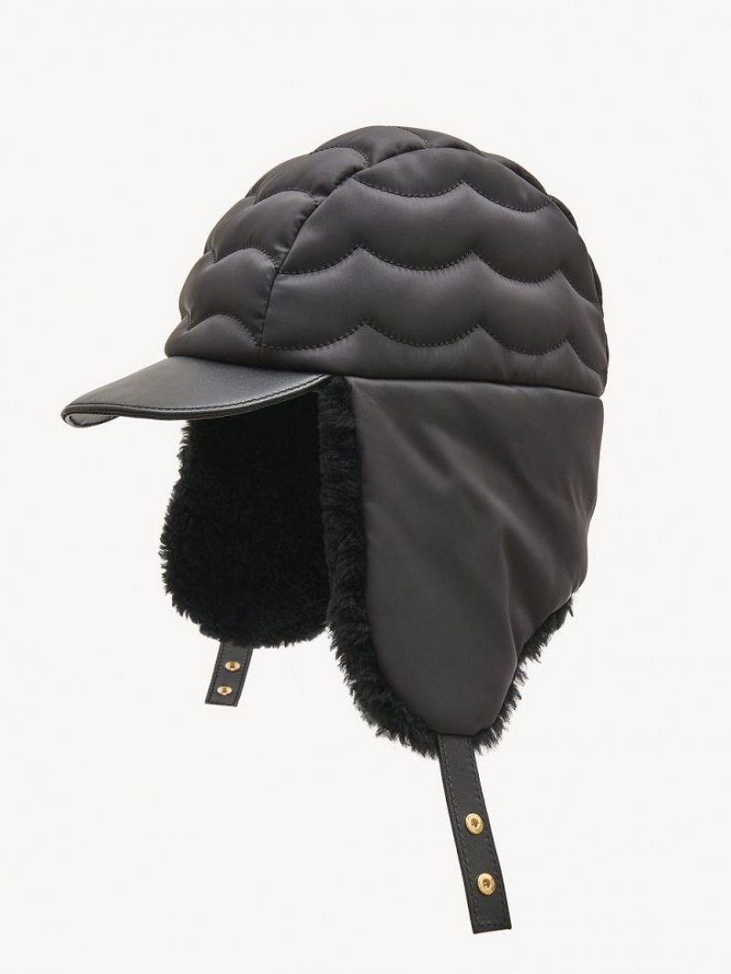 Chloe Gewatteerd Chapka Hoeden Zwart | CHE-SR14482